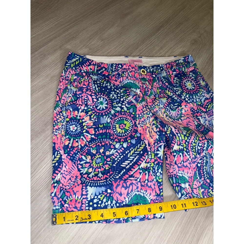 Lilly Pulitzer Callahan Shorts Blue Pink Floral Paisley Chino Size 6 RN88189 - Picture 7 of 12